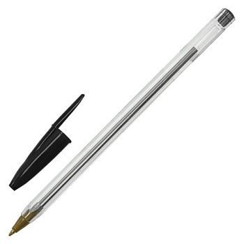 Ручка шариковая 0,5мм STAFF Basic Budget BP-04 ЧЕРНАЯ