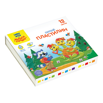 Пластилин мягкий 12цв 120г Мульти-Пульти Енот в сказке, со стеком