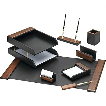 Набор настольный T8G-1A, 8 предметов, темный орех