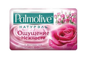Мыло туалетное Palmolive Натурэль Ощущение нежности, Лепестки роз и молочко 90г