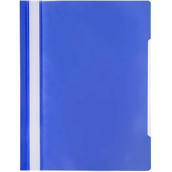 Папка-скоросшиватель КОМПЛЕКТ 10 шт Attache Элементари, А4, пластик, прозрачный верхний лист, синяя