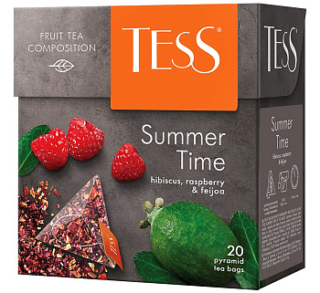 Чай в пирамидках TESS Summer Time, травяной с гибискусом и малиной, 20п*2г