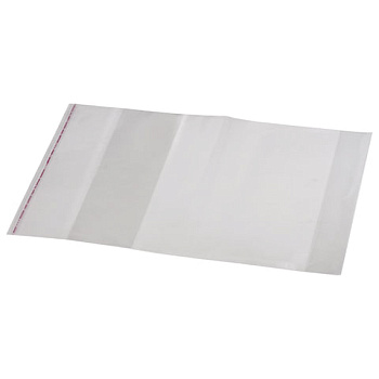 Обложка для тетрадей и дневников 215*400мм, 80мкм, ПП, прозрачная, клейкий край ТОП-СПИН