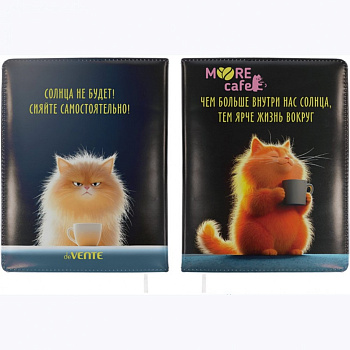 Блокнот В6 80л клетка, твердый переплет deVENTE MooreCafe, обложка под кожу