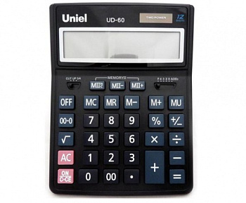 Калькулятор 12 разрядов Uniel UD-60 206*155мм