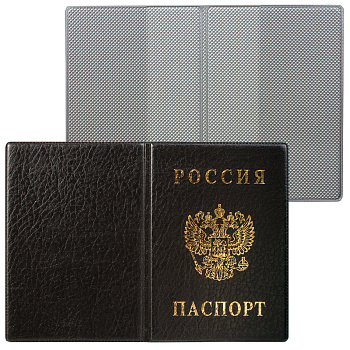 Обложки для паспорта с гербом, ПВХ, черная, ДПС