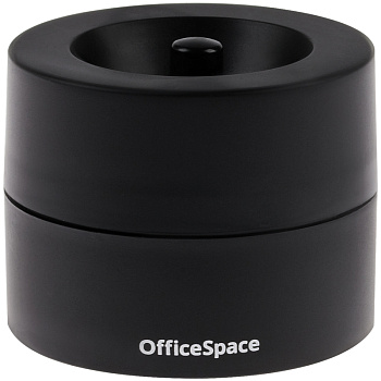 Скрепочница магнитная OfficeSpace, тонированный черный корпус
