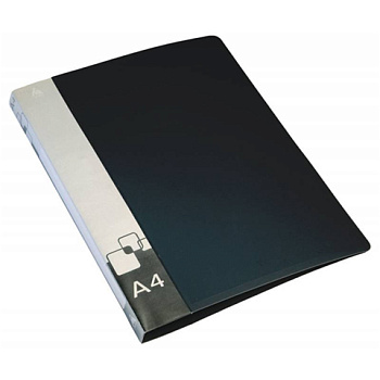 Папка на 2 кольцах, корешок 40мм, пластик 0,8мм, БЮРОКРАТ, черная