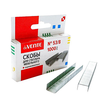 Скобы для мебельного степлера 53/8 deVENTE Repair&Craft, оцинкованные 1000 шт