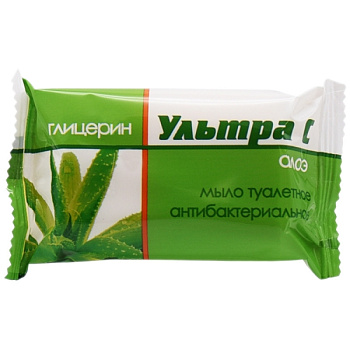 Мыло туалетное (ММЗ) Антибактериальное Ультра С 100г, с глицерином и алоэ