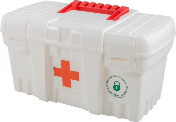 Аптечка домашняя органайзер для хранения, 26,5_15,5_14см KEEPLEX Family doctor, белая