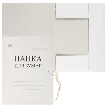 Папка с завязками немелованный картон 280г/м2 DOLCE COSTO, белая