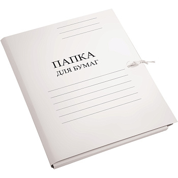 Папка с завязками мелованный картон 240г/м2 deVENTE, белая