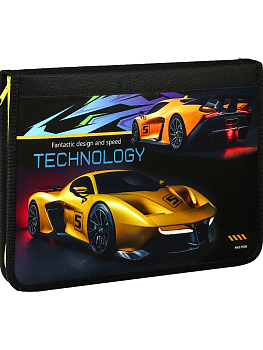 Папка на молнии А4 PROF-PRESS Технологичный Суперкар, ламинированный картон