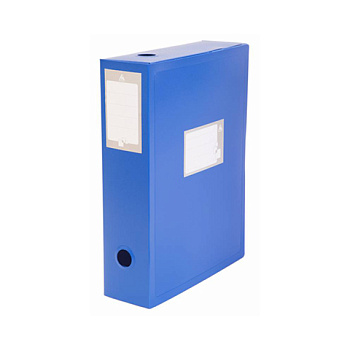 Короб архивный А4 100мм, клапан, пластик 0,8мм БЮРОКРАТ, синий