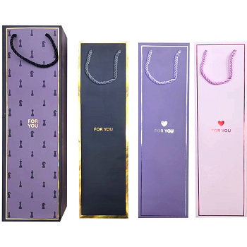 Пакет подарочный ламинированный под бутылку 11*11*38см deVENTE Vintage For You, ассорти
