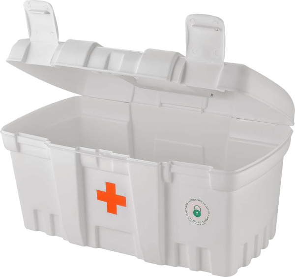 3_Аптечка домашняя органайзер для хранения, 26,5_15,5_14см KEEPLEX Family doctor, белая