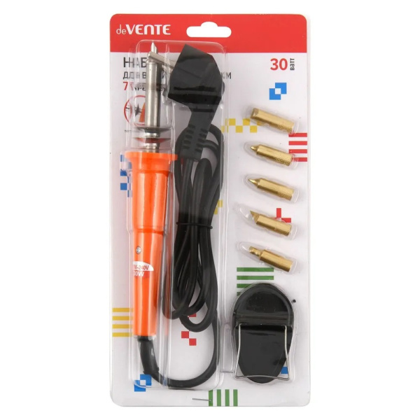 Набор для выжигания и пайки deVENTE Pyrograph HOBBY CREATIVE 5 насадок, 7 предметов