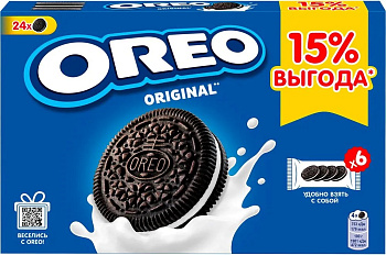 Печенье OREO Original, с ванильной начинкой, 228г