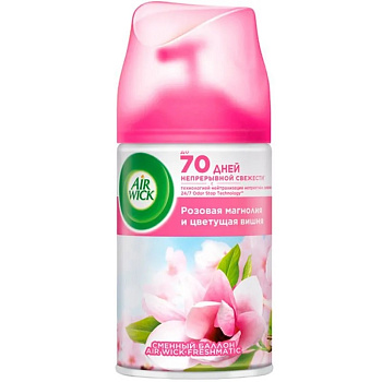 Освежитель воздуха AIRWICK Pure Розовая магнолия и цветущая вишня 250мл, сменный аэрозоль