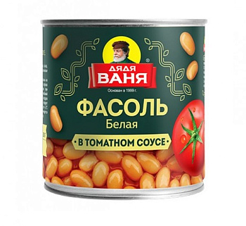 Фасоль белая в томатном соусе ДЯДЯ ВАНЯ, 400г
