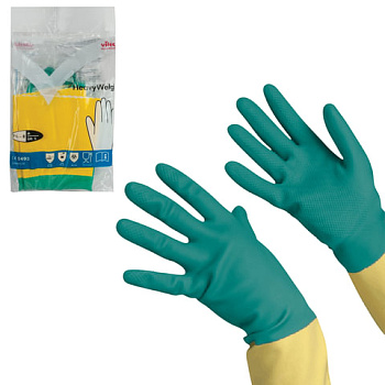 Перчатки латексные M с х/б напылением VILEDA особо прочные (неопрен)