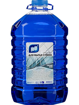 Средство для очистки стекол и зеркал 5л HELP Свежий озон, ПЭТ