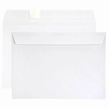Конверт С5 162*229мм чистый, прямой клапан, отрывная лента 1шт