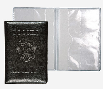 Обложка для паспорта ATTOMEX, экокожа, тиснение, черная