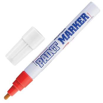 Маркер-краска лаковый (paint marker) MunHwa 4мм, нитро-основа, красный