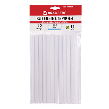 Клеевые стержни d-11мм длина-200мм BRAUBERG 12шт