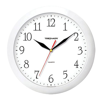 Часы настенные TROYKA 11110113, круг, белые, белая рамка, 29*29*3,5см