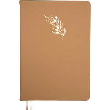 Ежедневник недатированный А5 deVENTE Emilia, под кожу, тиснение фольгой, бежевый 160л