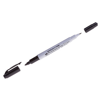 Маркер перманентный CROWN Multi Marker Twin, 1-2мм, двусторонний, черный