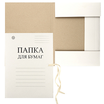 Папка с завязками немелованный картон 440г/м2 DOLCE COSTO, белая