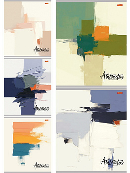 Тетрадь А5 48л клетка, скоба REMIX Красочная абстракция-1, ассорти