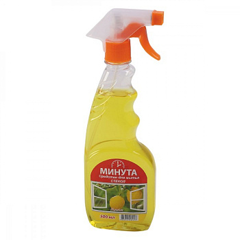 Средство для очистки стекол и зеркал 500мл МИНУТА Лимон, с распылителем
