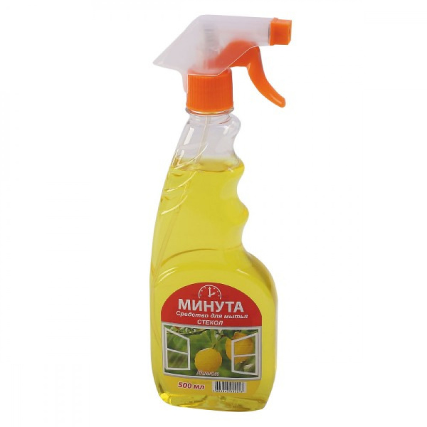 Средство для очистки стекол и зеркал 500мл МИНУТА Лимон, с распылителем