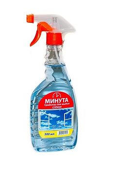 Средство для очистки стекол и зеркал 500мл МИНУТА с нашатырным спиртом, с распылителем