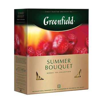 Чай пакетированный GREENFIELD Summer Bouquet, фруктовый с малиной, 100п*2г