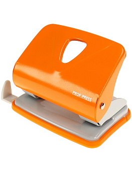 Дырокол до 30л PROF-PRESS, металлический, оранжевый