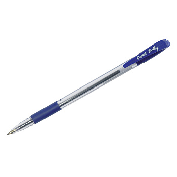 Ручка шариковая масляная, с резиновым упором 0,5мм PENTEL Bolly BK425 СИНЯЯ, прозрачный корпус