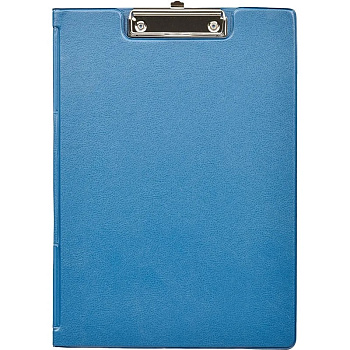 Папка-планшет А4 BANTEX, картон/ПВХ с 1 прижимом и крышкой, синяя