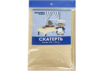 Скатерть полиэтиленовая 180*220, бежевая Мамонтенок Чистолюб