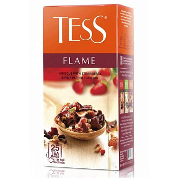 Чай пакетированный TESS Flame Herbal, фруктовый с земляники и розовым перцем , 25п*2г