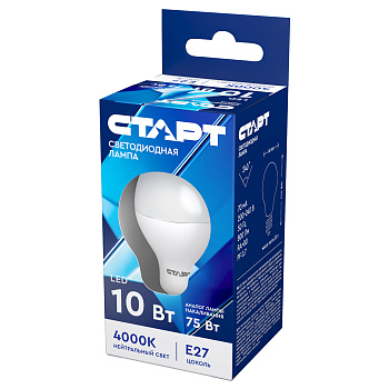 Лампа светодиодная СТАРТ LED 10(75)Вт цоколь Е27, груша, нейтральный свет