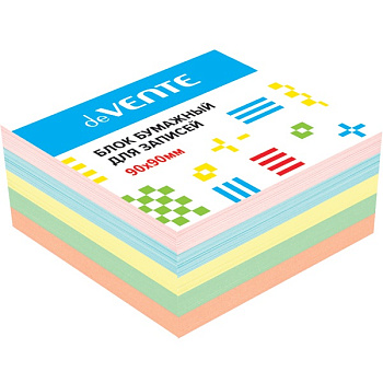 Блок для записей сменный 90*90*50мм deVENTE, цветной