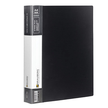 _Папка на 2 кольцах, корешок 35мм, пластик 0,9мм, BRAUBERG Contract, черная
