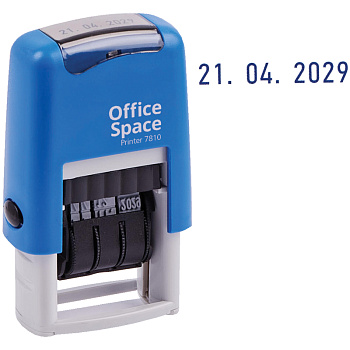 Датер-мини месяц цифрами, оттиск синий 21*3мм, OfficeSpace, синий