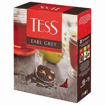Чай пакетированный TESS Earl Grey, черный с цедрой лимона, 100п*1,8г
